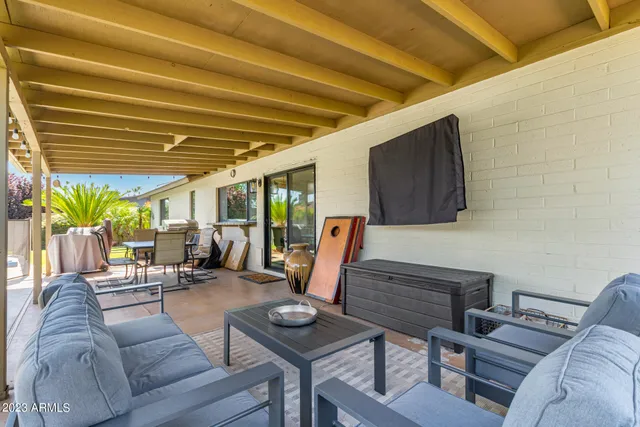 a living room with furniture