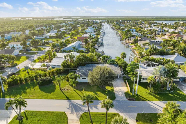 a view of a lake with houses