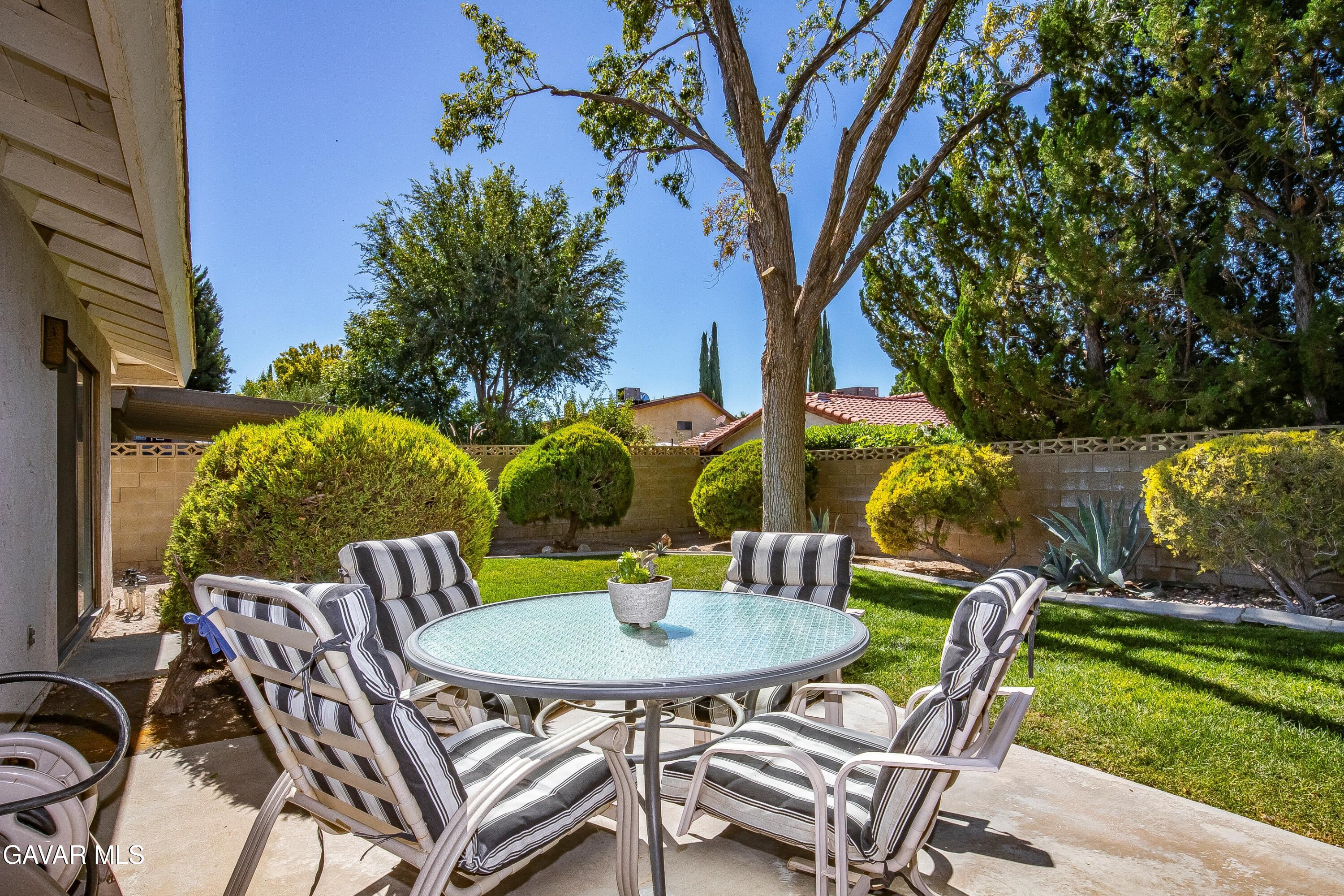 43755 Sentry Lane Lancaster, CA 93536 - Photo 30 of 36 a backyard of a house with table and chairs
