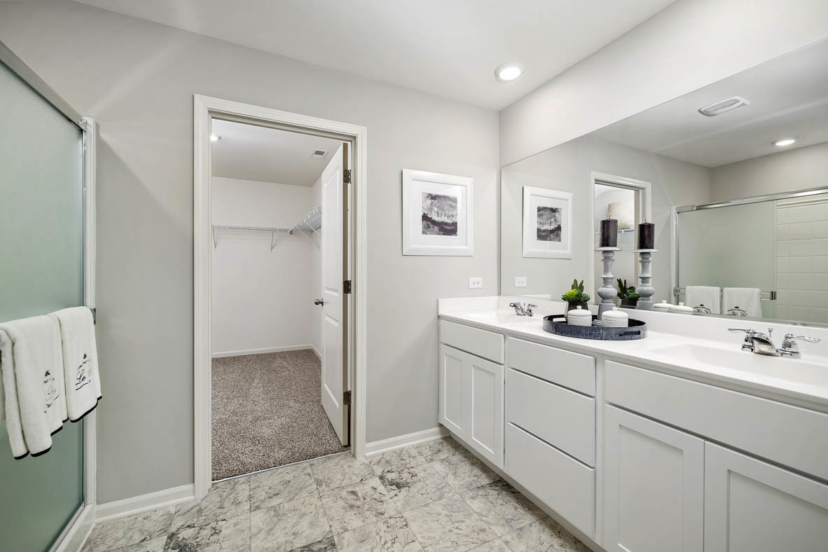 1806 Overland Drive Plainfield, IL 60586 - Photo 15 of 21 a en suite bathroom with a sink and mirror