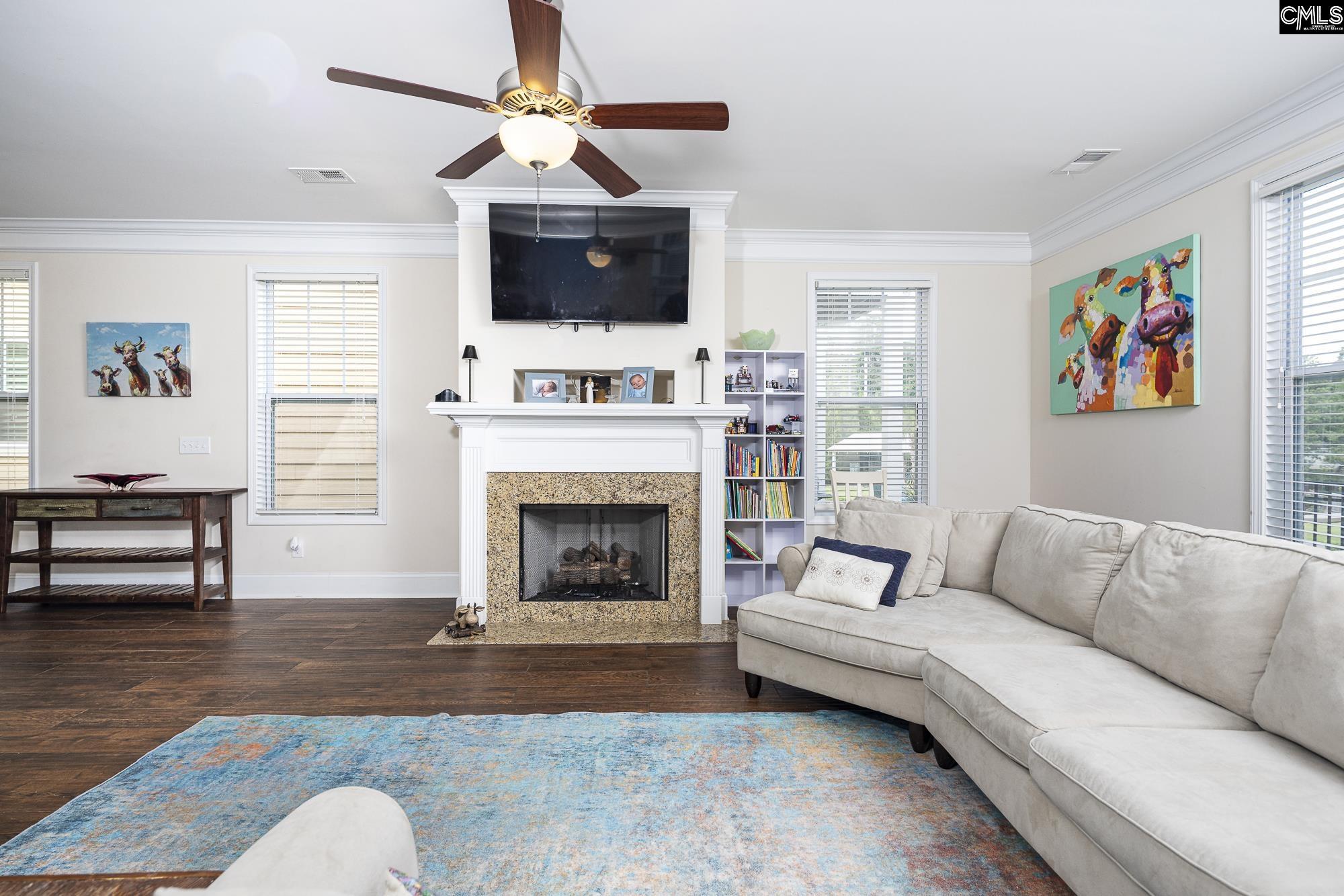 213 Sunset Point Drive Lexington, SC 29072 - Photo 7 of 35 a living room with furniture a fireplace and a flat screen tv