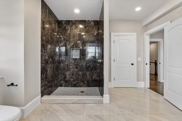 a bathroom with a shower
