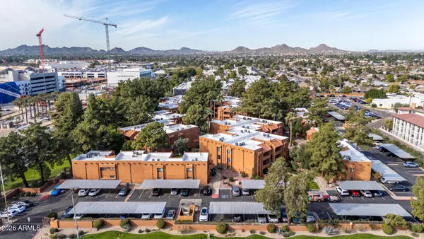 an aerial view of multiple house