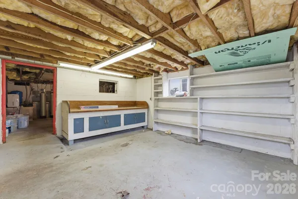 a view of room with garage