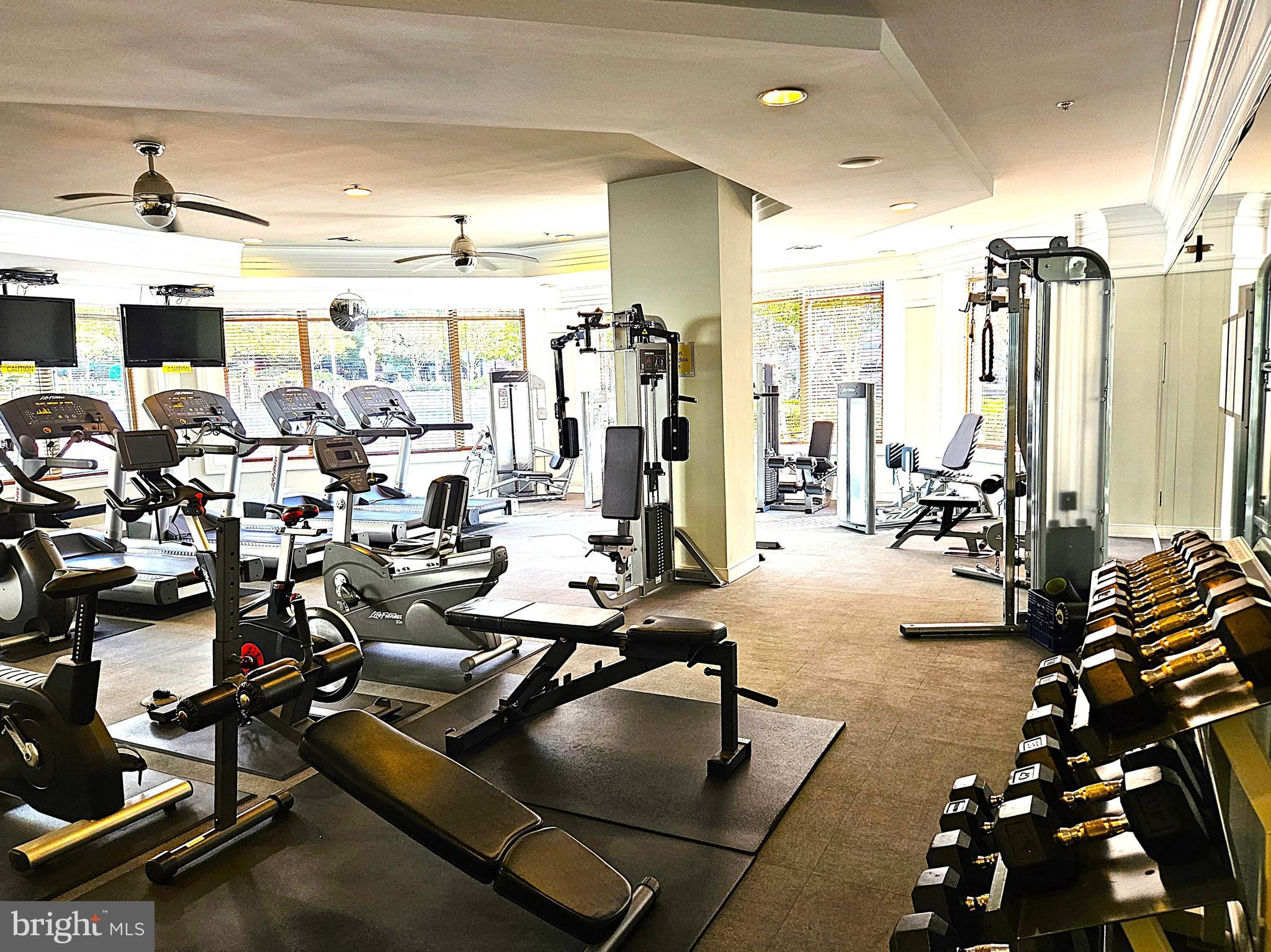12000 Market Street, Unit 283 Reston, VA 20190 - Photo 27 of 36 a living room with lots of gym equipment
