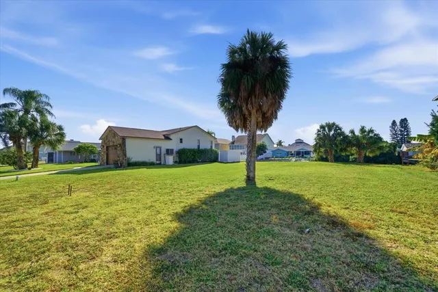 a swimming pool with a yard