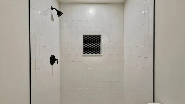 a bathroom with a shower