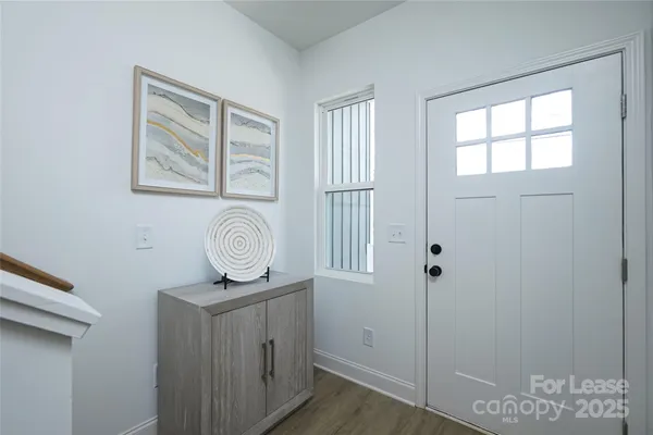 a view of a hallway with elevator