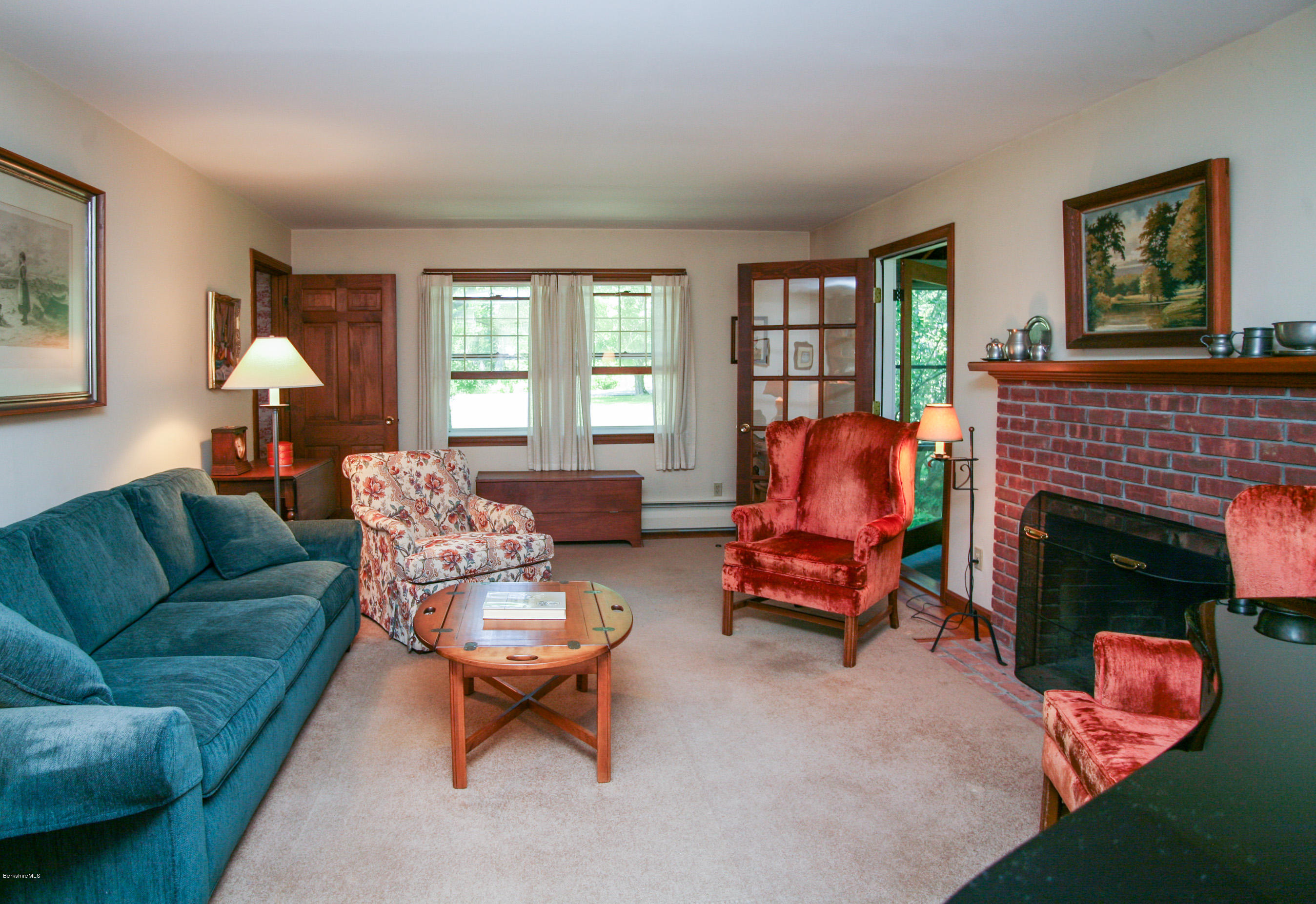6 Interlaken Cross Road Stockbridge, MA 01262 - Photo 7 of 20 a living room with furniture fireplace and window