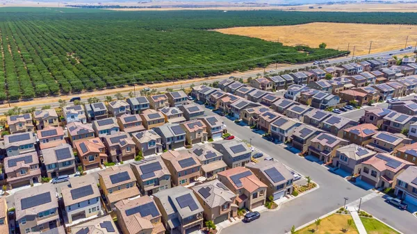 an aerial view of a city