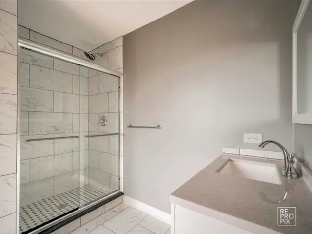 a bathroom with a shower