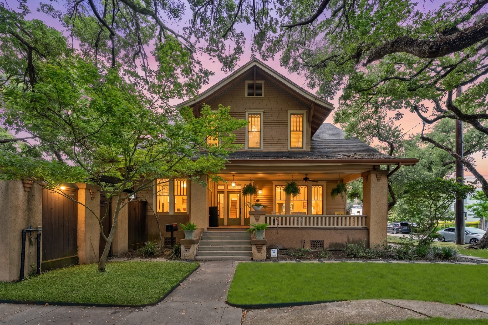 945 Harvard Street Houston, TX 77008 - Photo 1 of 47 Nestled on an oak-lined corner lot, this charming Craftsman home exudes timeless elegance and welcoming warmth.