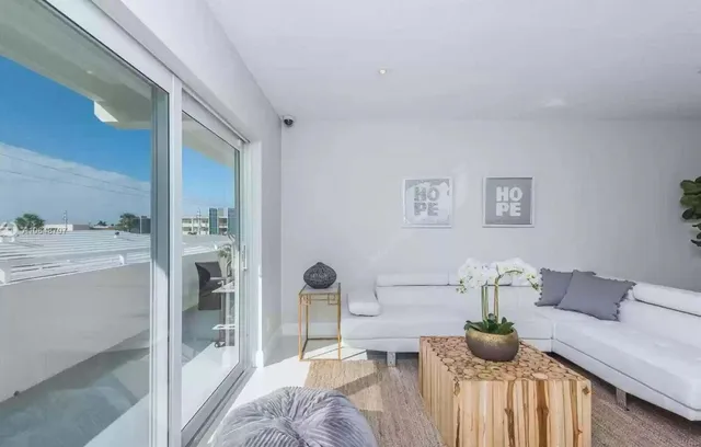 a living room with furniture