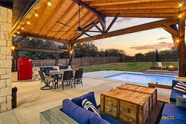a outdoor space with furniture
