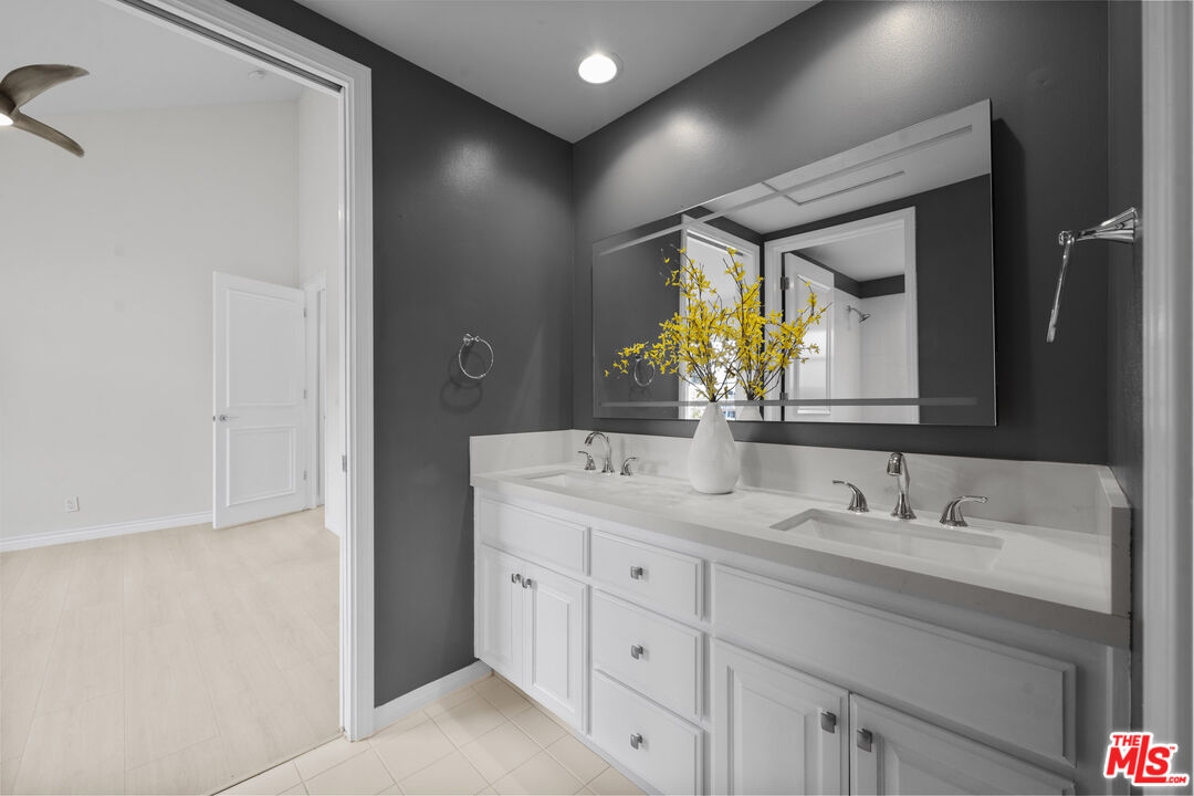 7861 West 80th Street Playa del Rey, CA 90293 - Photo 36 of 42 a bathroom with a double vanity sink and a mirror
