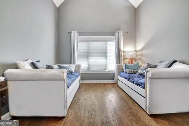 a living room with furniture and a couch