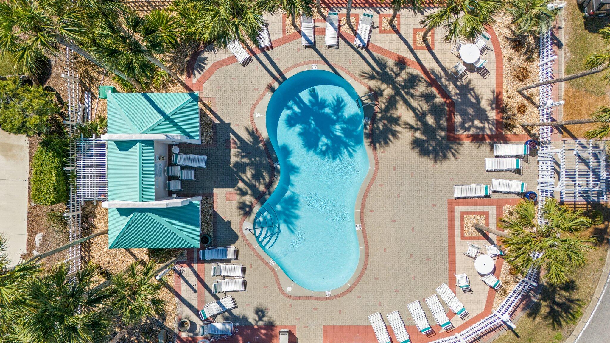 4460 Ocean View Drive Destin, FL 32541 - Photo 5 of 53 an aerial view of a house with swimming pool and patio