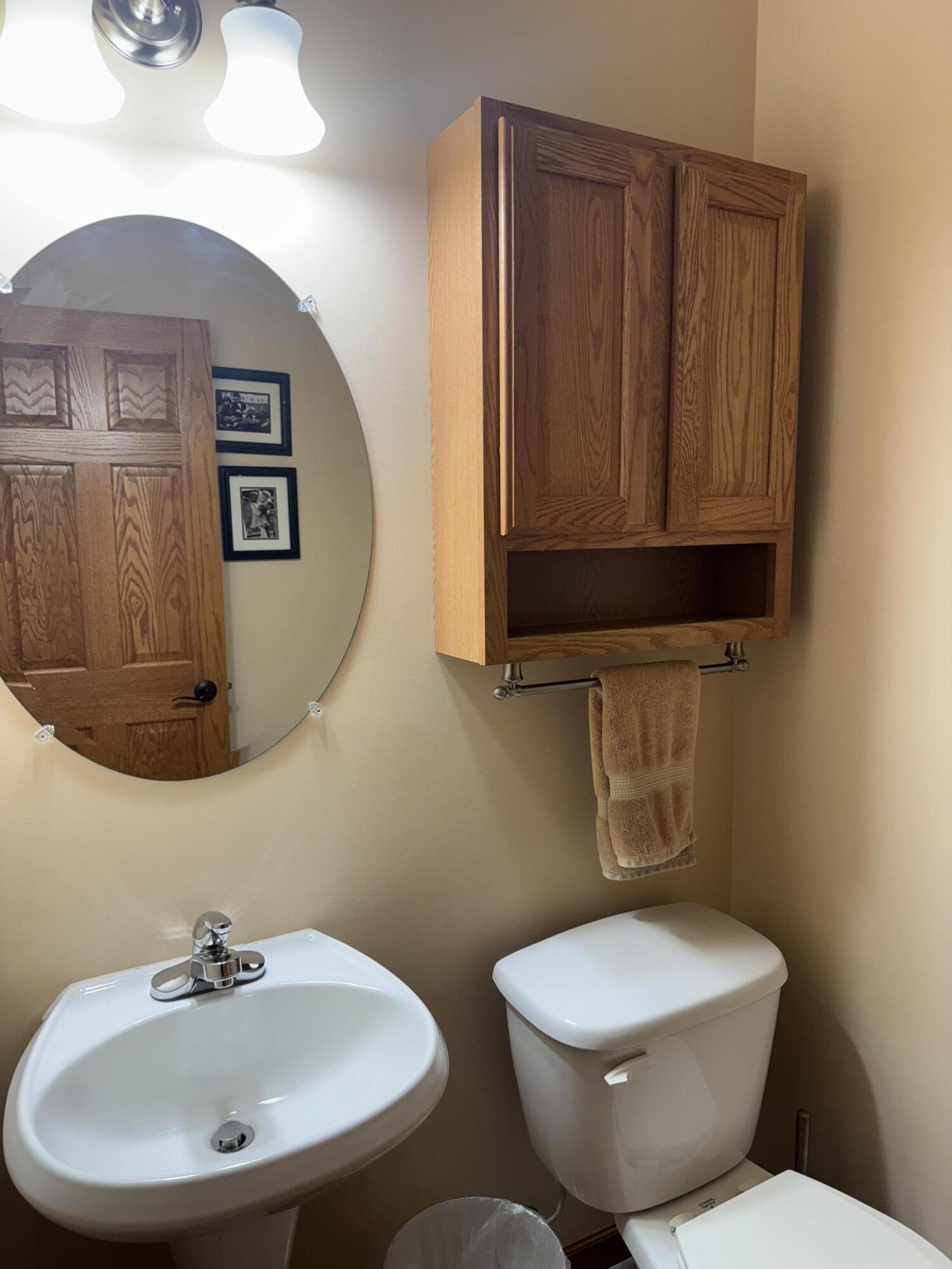 1521 Birdie Way Chesterton, IN 46304 - Photo 28 of 58 a bathroom with a toilet a sink and mirror