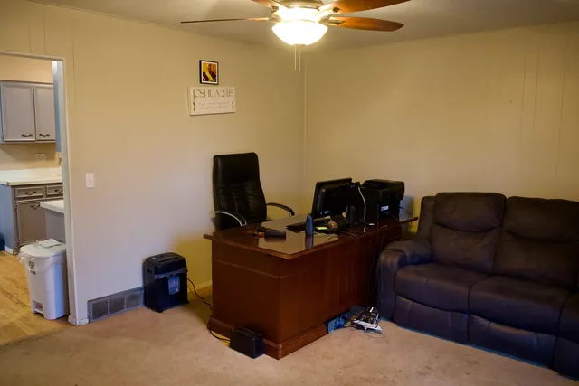 a living room with furniture