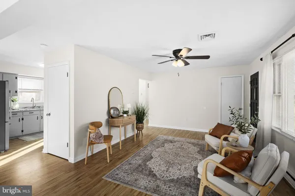 a living room with furniture