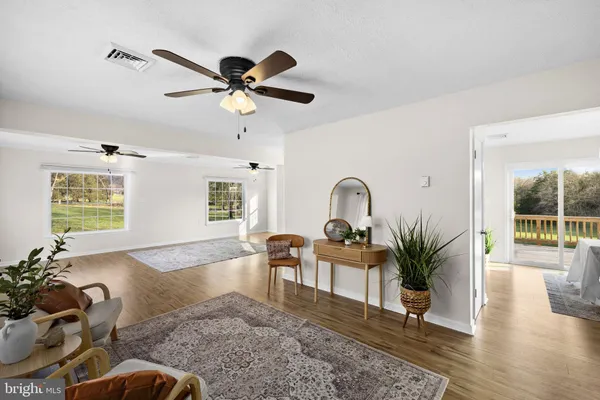 a living room with furniture