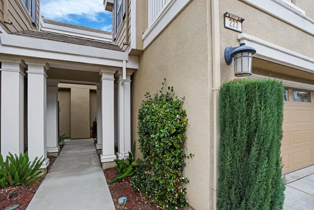 front view of a house with a small porch