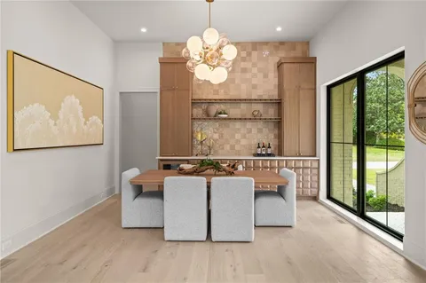 a large room with a large window