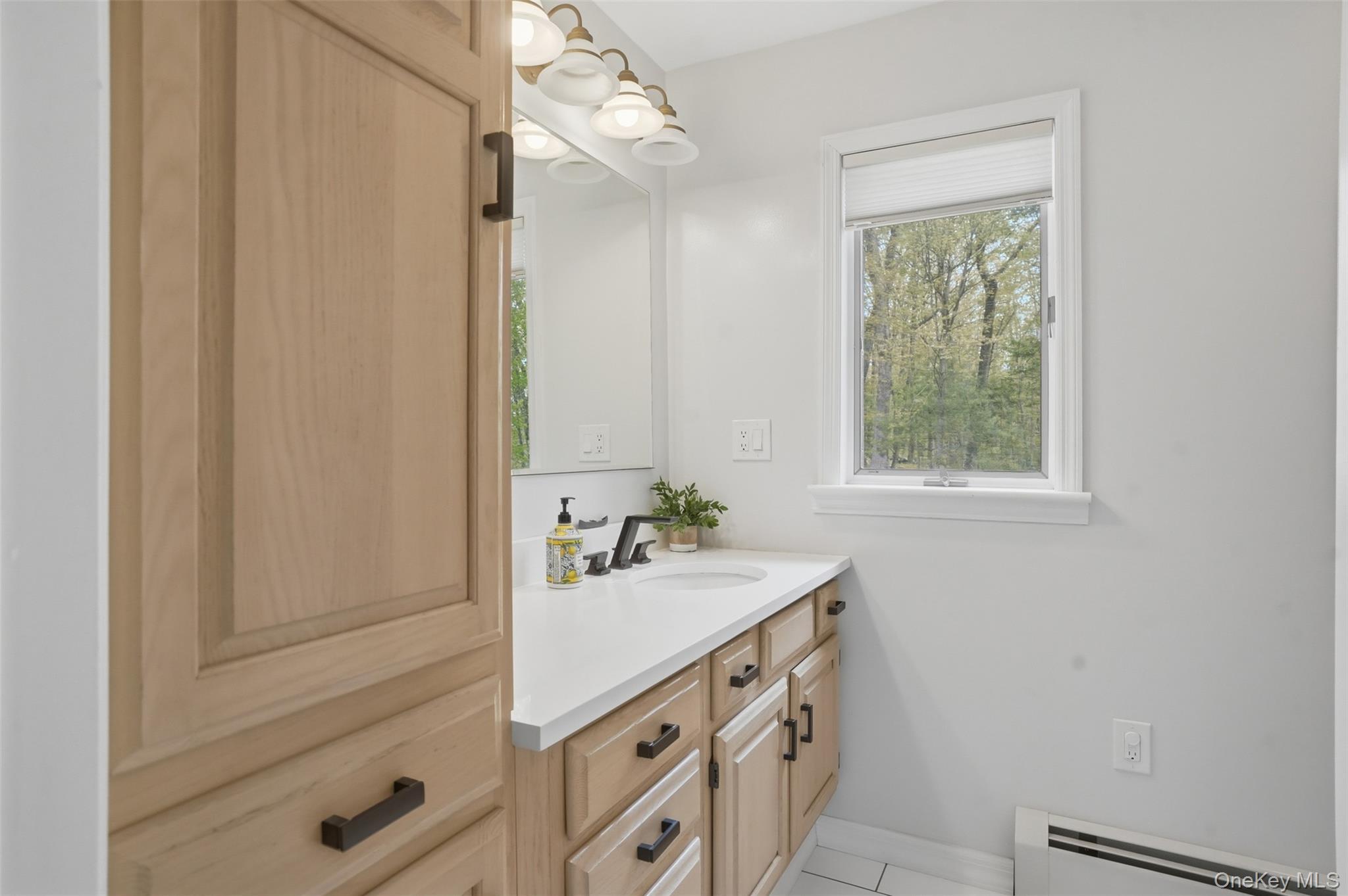 8 Division Road Wurtsboro, NY 12790 - Photo 20 of 50 Main floor full bathroom. Wood cabinetry. Granite CT. Walk in tile shower.
