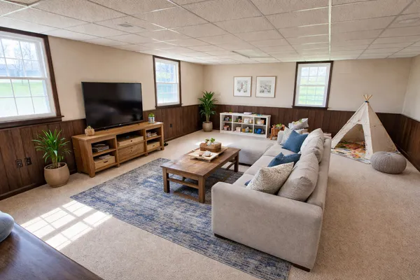 an empty room with a window