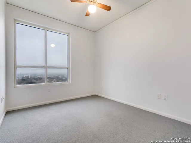 an empty room with a window