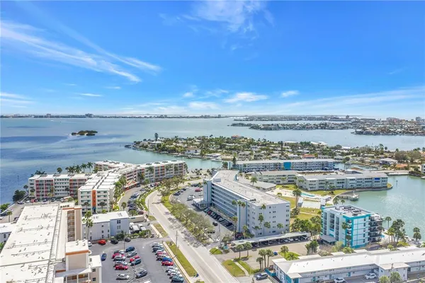 a view of a city and ocean view