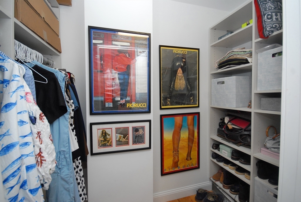 22 B Blacksmith Row, Unit B Groton, MA 01450 - Photo 19 of 24 a view of walk in closet with clothes and shoes