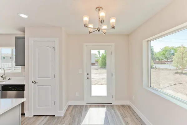 a view of a livingroom with a window