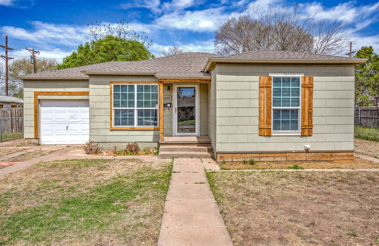 a front view of a house