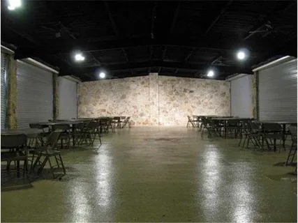 a view of a park with slide