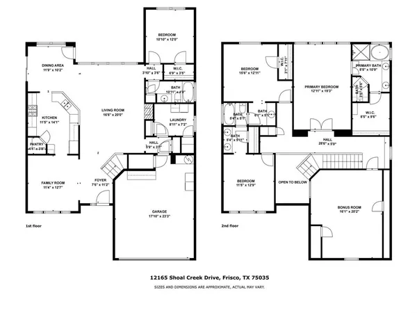$575,000 | 12165 Shoal Creek Drive, Frisco, TX 75035