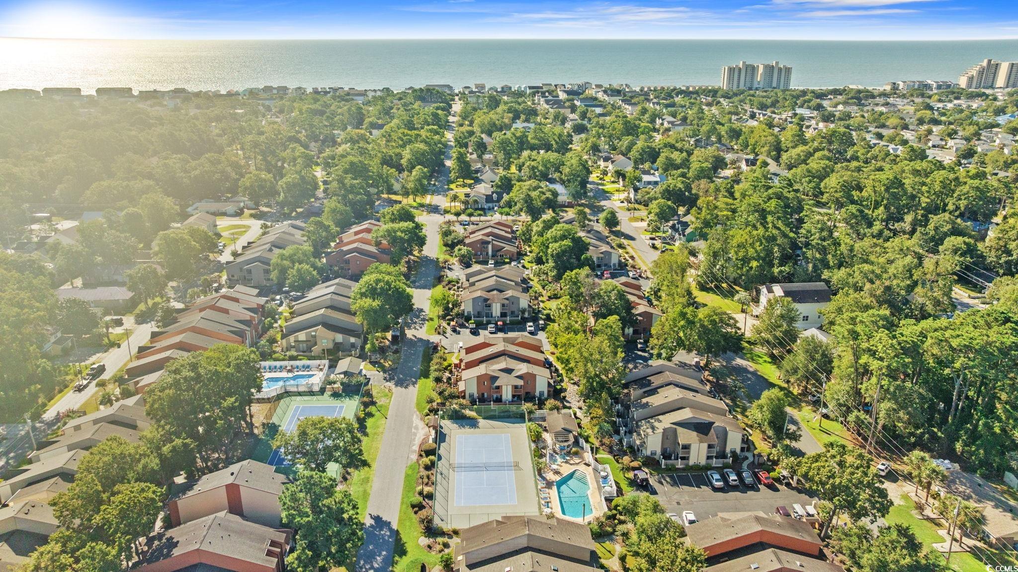 613 14th Avenue South, Unit 34 Surfside Beach, SC 29575 - Photo 29 of 37 Aerial view of residential area with a large body of water