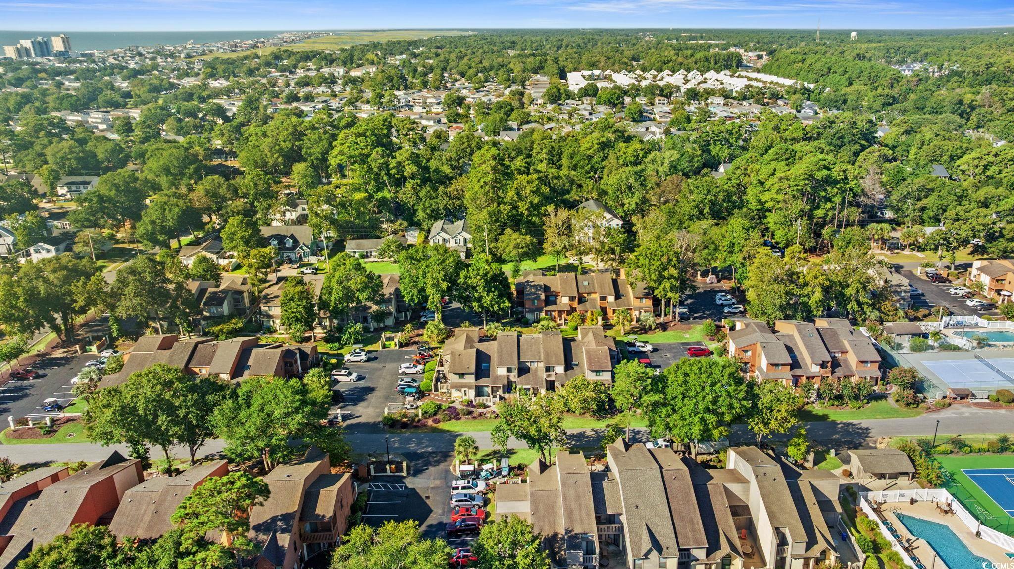 613 14th Avenue South, Unit 34 Surfside Beach, SC 29575 - Photo 35 of 37 Aerial overview of property's location featuring nearby suburban area