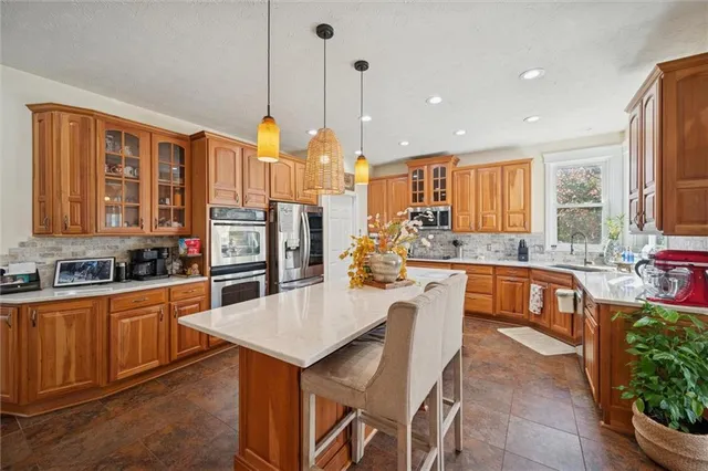 a living room with furniture and a couch