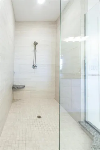 a bathroom with a shower