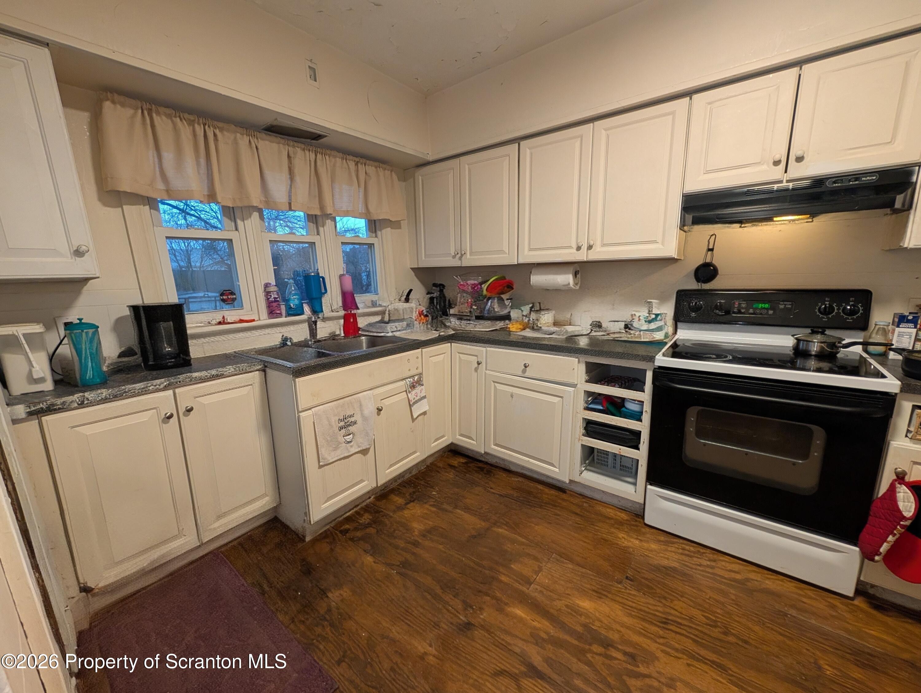 123 South Bromley Avenue Scranton, PA 18504 - Photo 2 of 15 a kitchen with cabinets stainless steel appliances a sink and wooden floor