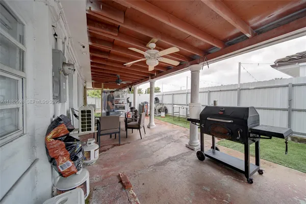 a plant that is in front of a door