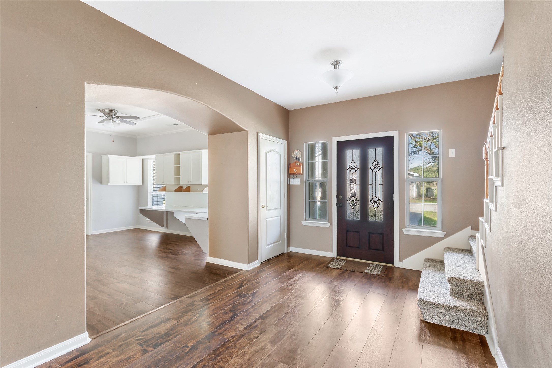 123 Burwell Road Highlands, TX 77562 - Photo 7 of 32 a view of entryway with wooden floor