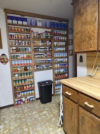 a room with a book shelf