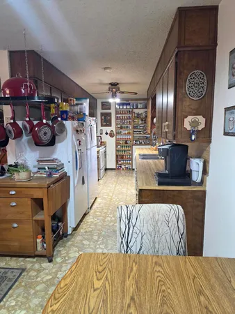 a bed room with a bed and a stove