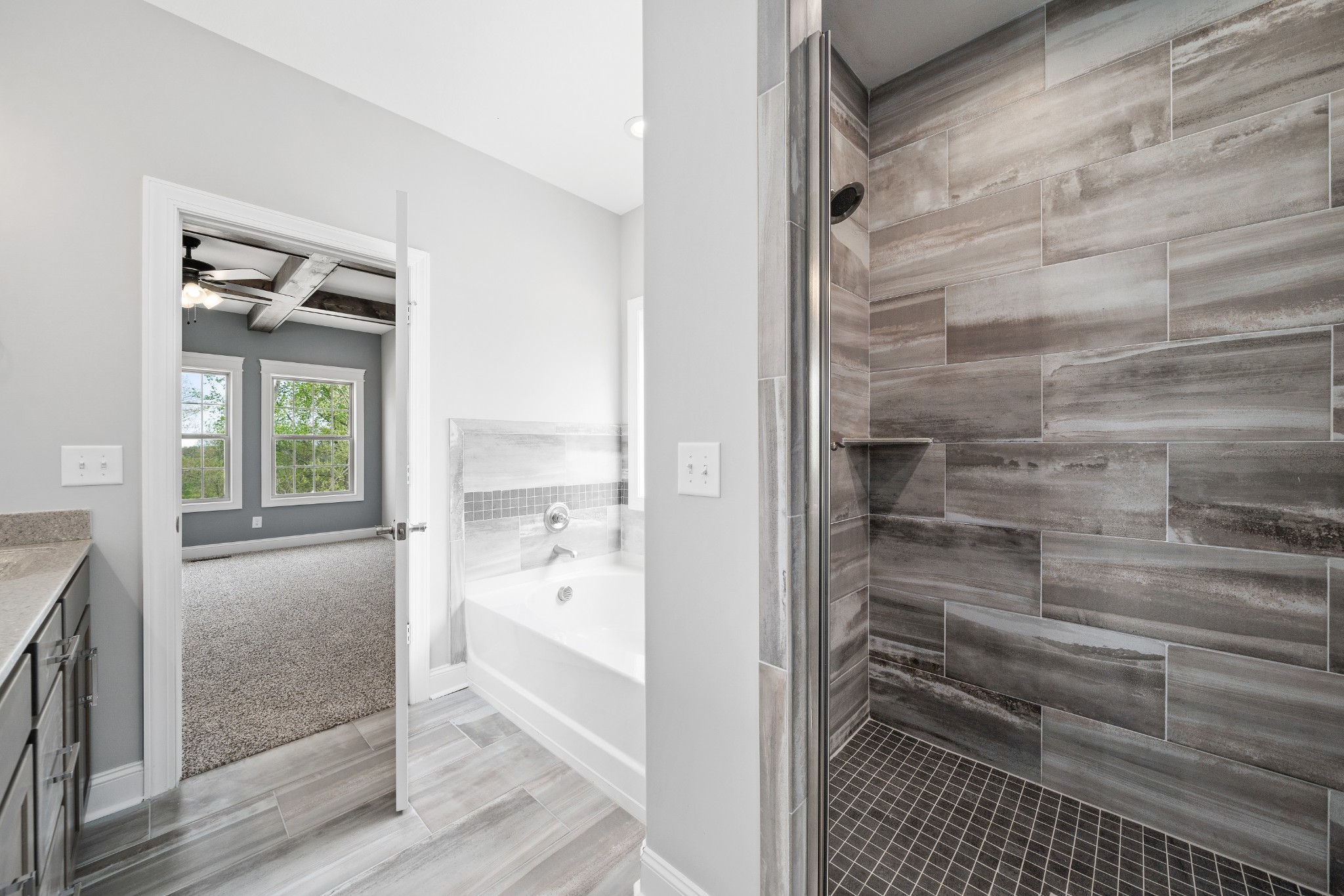 267 Alonzo Place Cunningham, TN 37052 - Photo 20 of 40 a bathroom with a bathtub and a shower