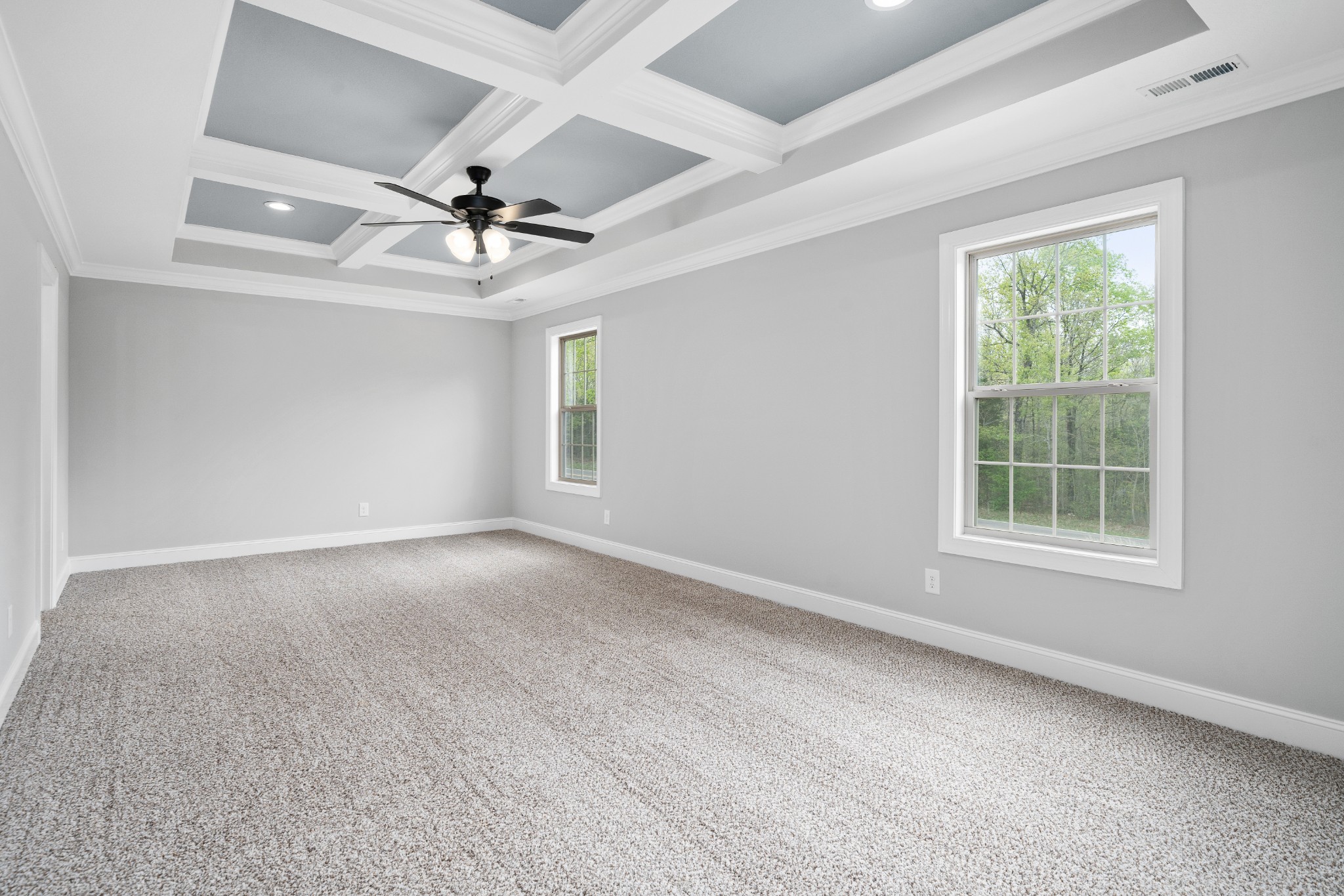 267 Alonzo Place Cunningham, TN 37052 - Photo 26 of 40 an empty room with windows and ceiling fan