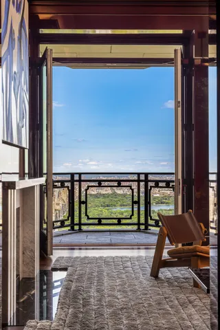 a building outdoor space with patio furniture