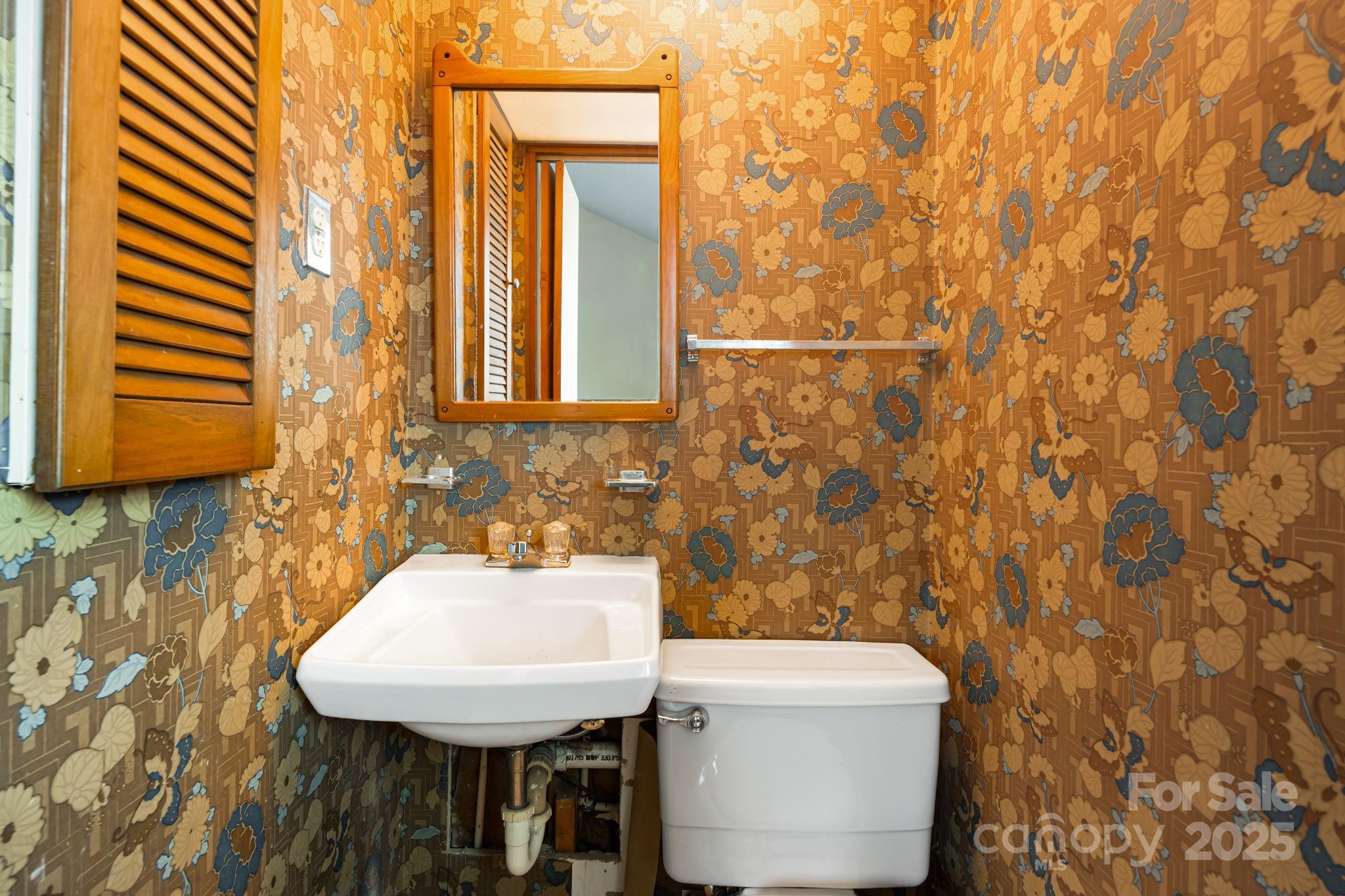 1877 Secluded Valley Road Marshall, NC 28753 - Photo 23 of 31 a bathroom with a sink a toilet and mirror