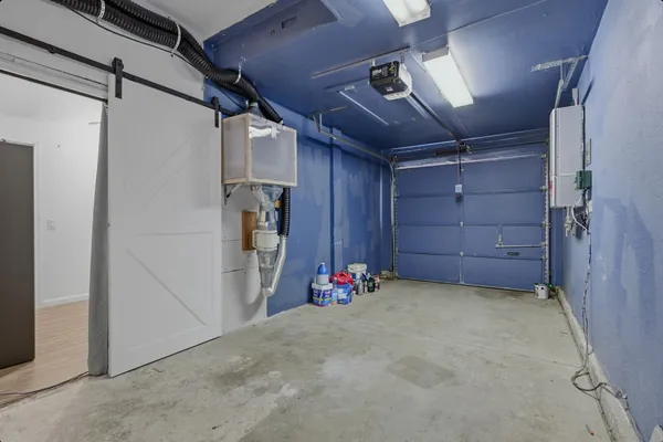 a view of room with cabinets